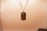 14K Solid Yellow Gold Round Diamond Dog Tag Men's Charm Pendant
