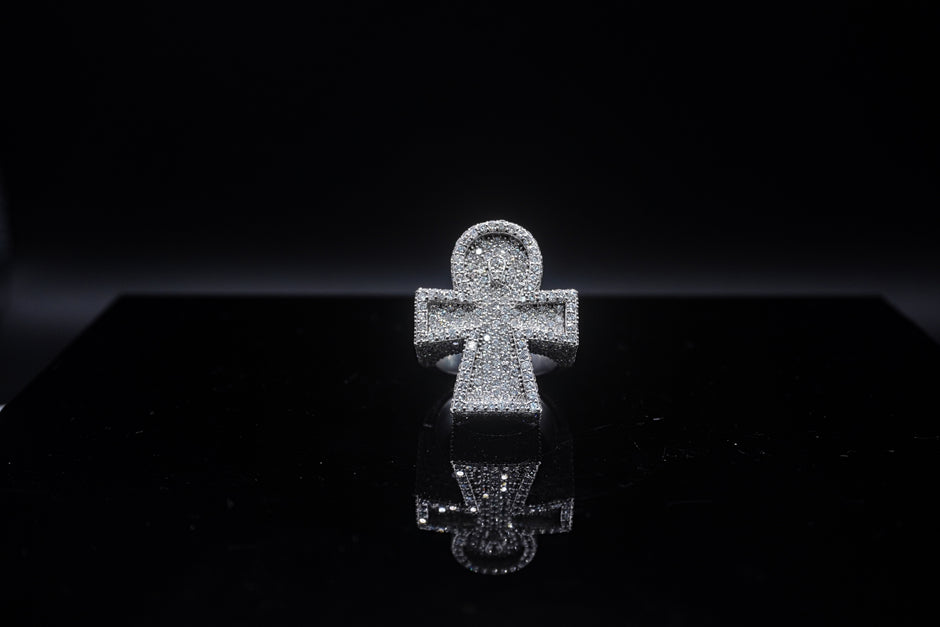 14k Solid Gold Ank Hip Hop Ring Round Cut Natural Diamonds Diamonds