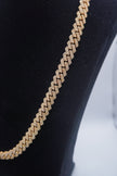14K Yellow Gold Cuban chain with Lock 9.7ctw Genuine Natural Diamonds