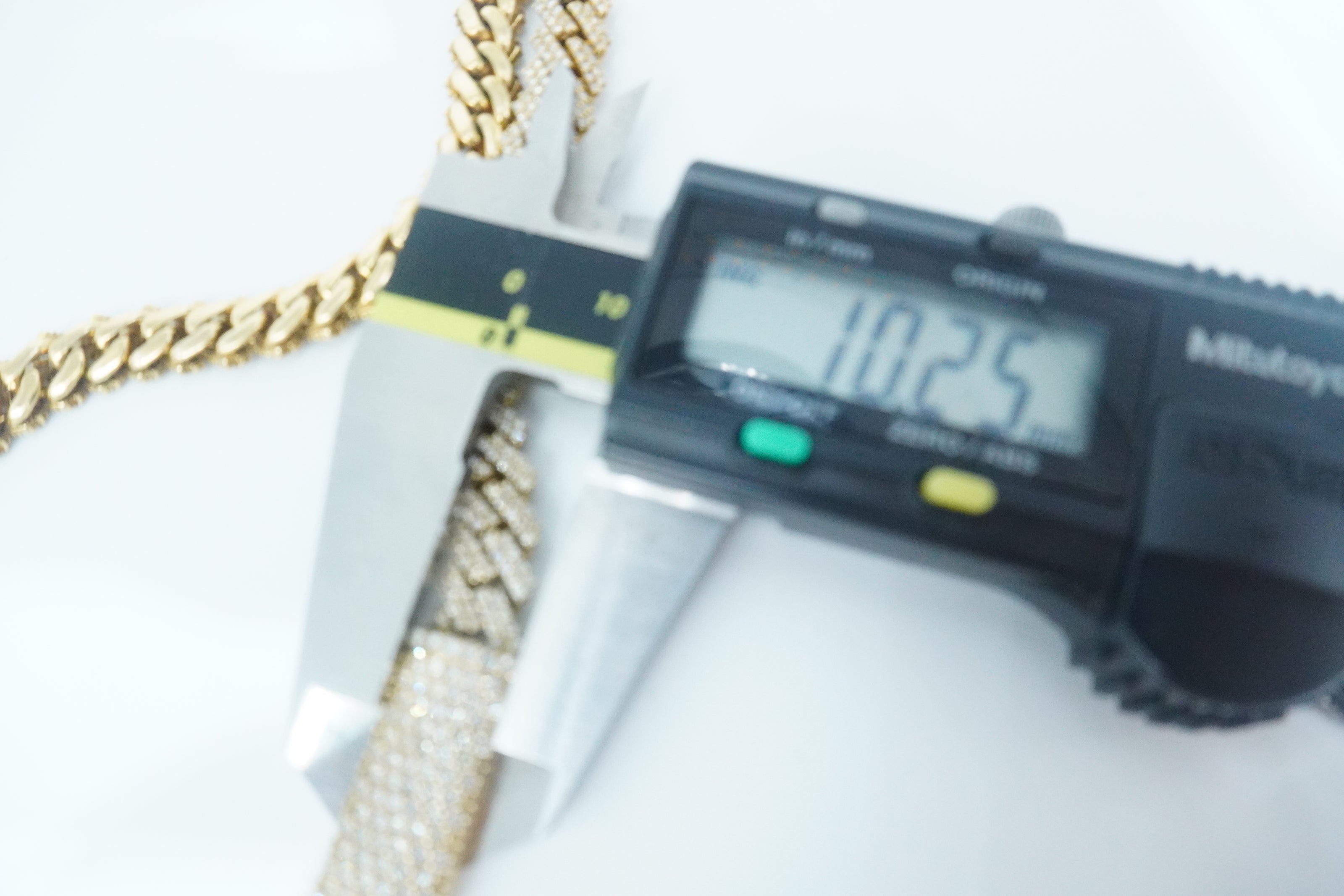 14K Yellow Gold Cuban chain with Lock 9.7ctw Genuine Natural Diamonds