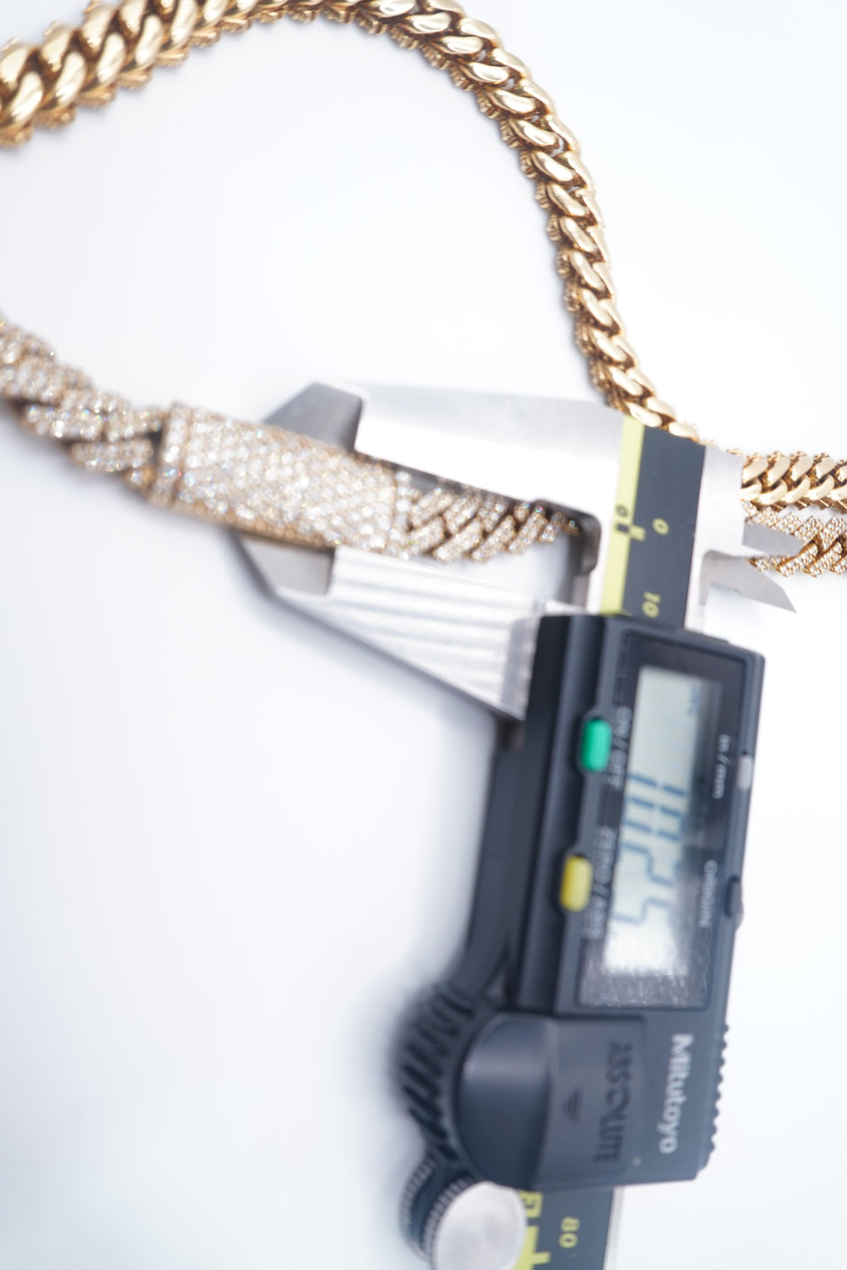 14K Yellow Gold Cuban chain with Lock 9.7ctw Genuine Natural Diamonds