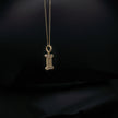 14K Yellow Gold & Natural Diamond Gemini Zodiac Sign Symbol Horoscope Pendant Charm