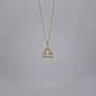 14K Yellow Gold & Natural Diamond Libra Zodiac Sign Symbol Horoscope Pendant Charm