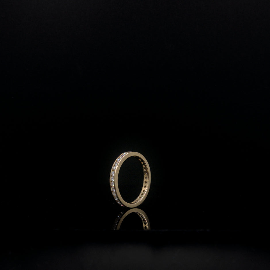18K Yellow Eternity Channel Set Ring with Lab Diamonds