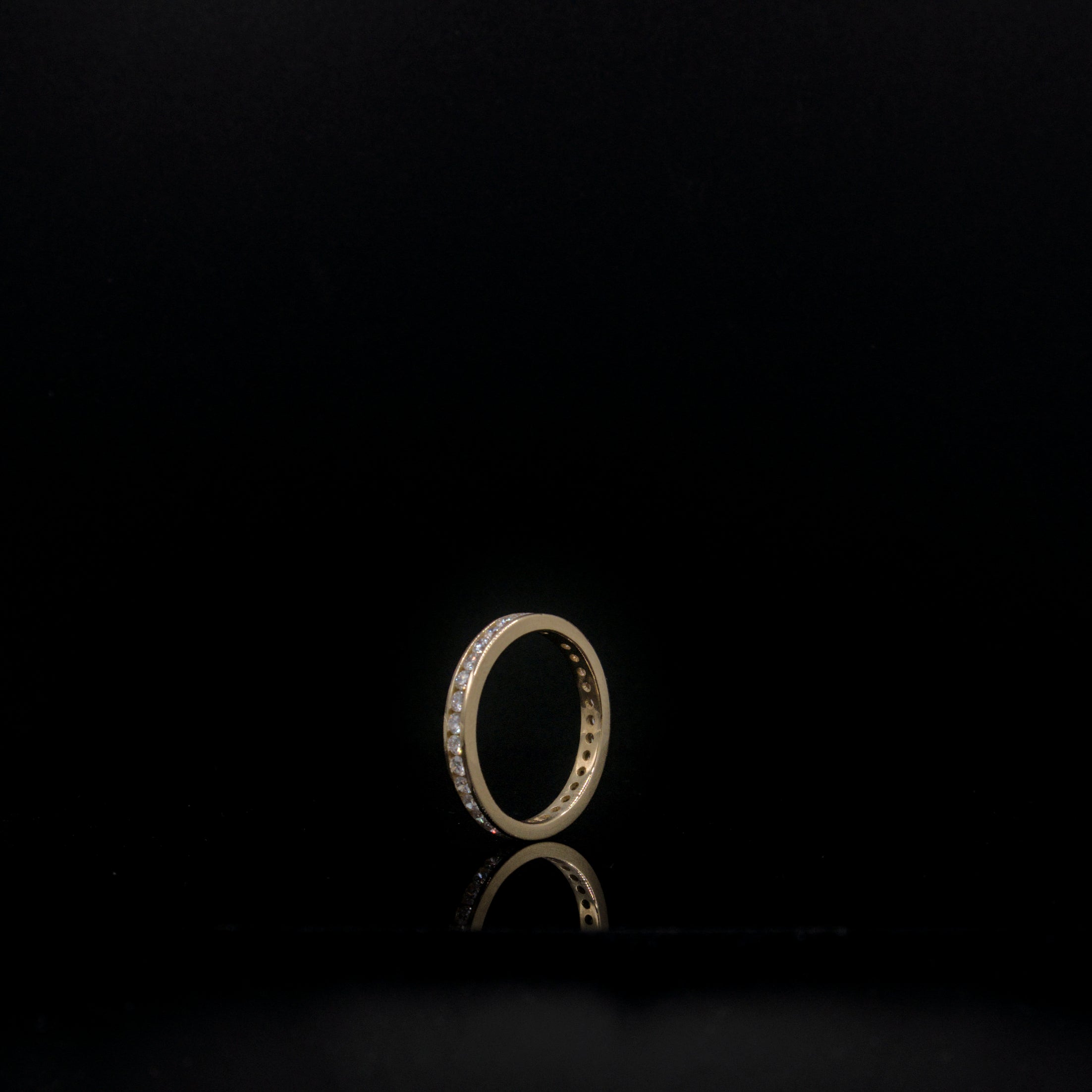 18K Yellow Eternity Channel Set Ring with Lab Diamonds