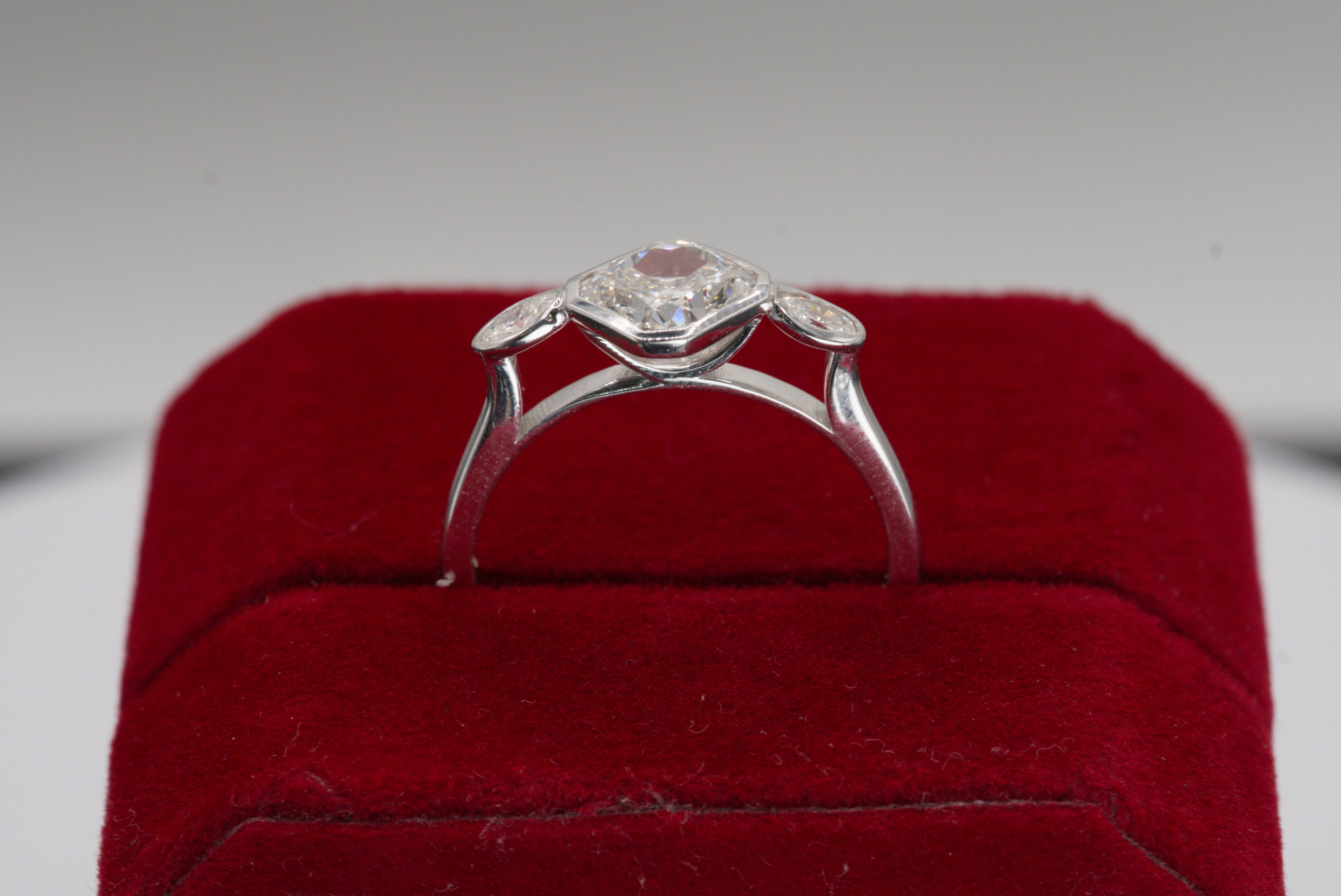Luxe Cushion Cut Diamond Ring with Marquise Accents