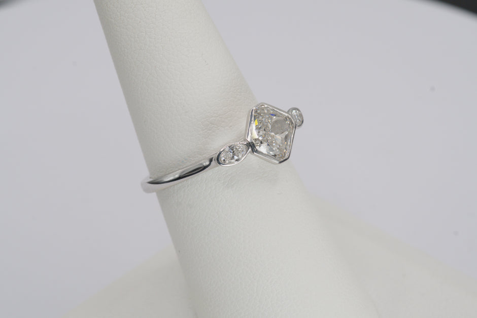 Luxe Cushion Cut Diamond Ring with Marquise Accents