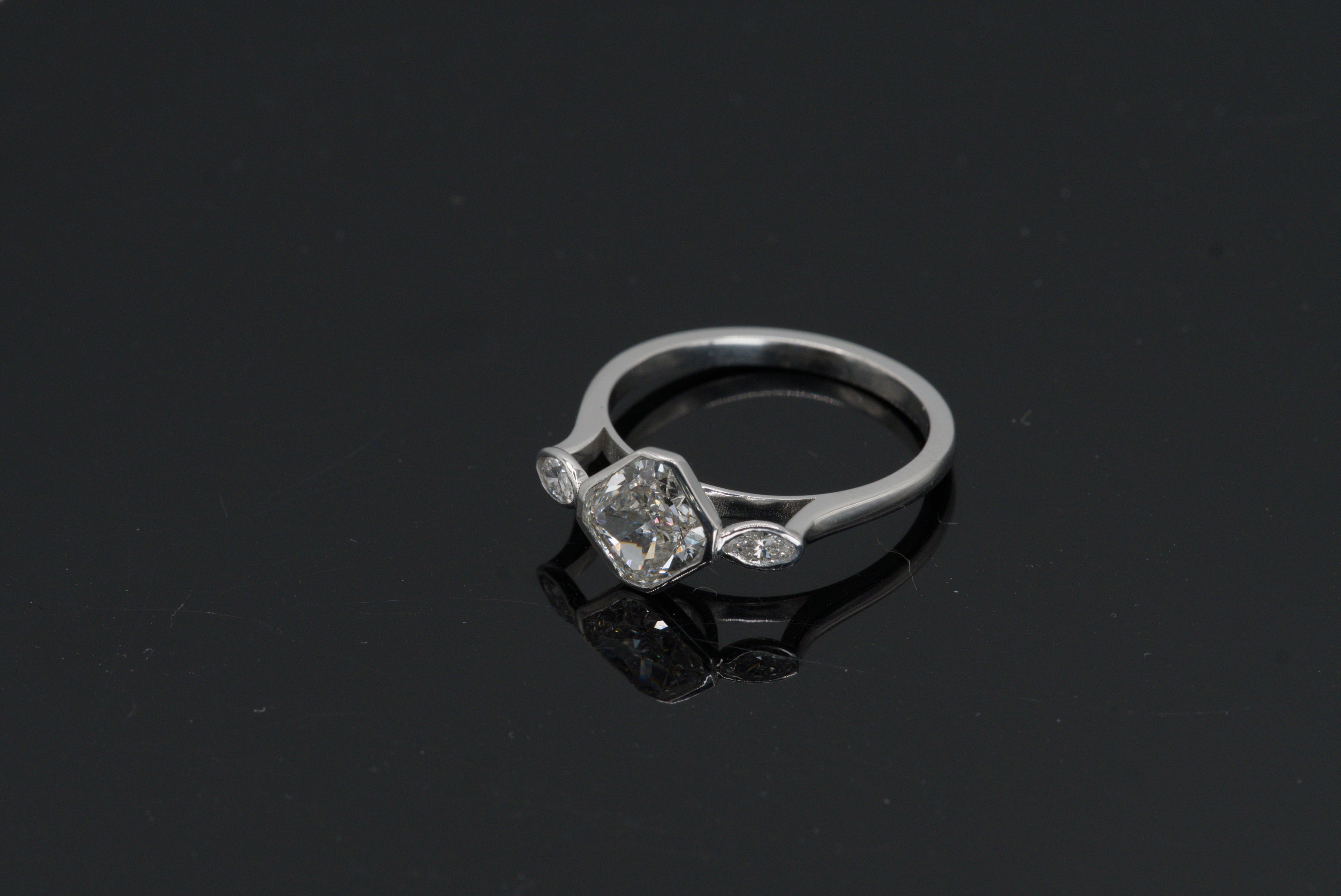 Luxe Cushion Cut Diamond Ring with Marquise Accents