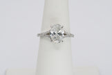 IGI Certified Oval Diamond Solitaire Split Shank Ring in White Gold