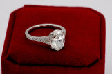 IGI Certified Oval Diamond Solitaire Split Shank Ring in White Gold