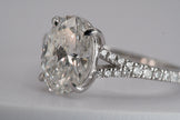 IGI Certified Oval Diamond Solitaire Split Shank Ring in White Gold