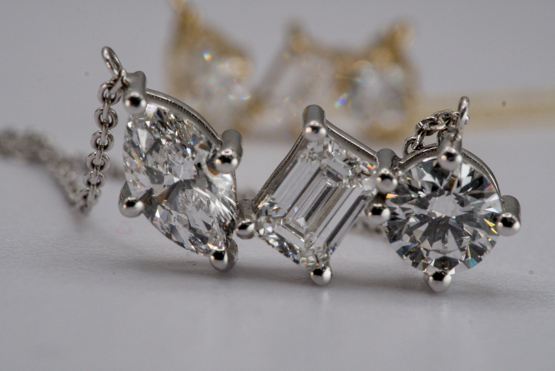 White Gold Orion Constellation Diamond Necklace