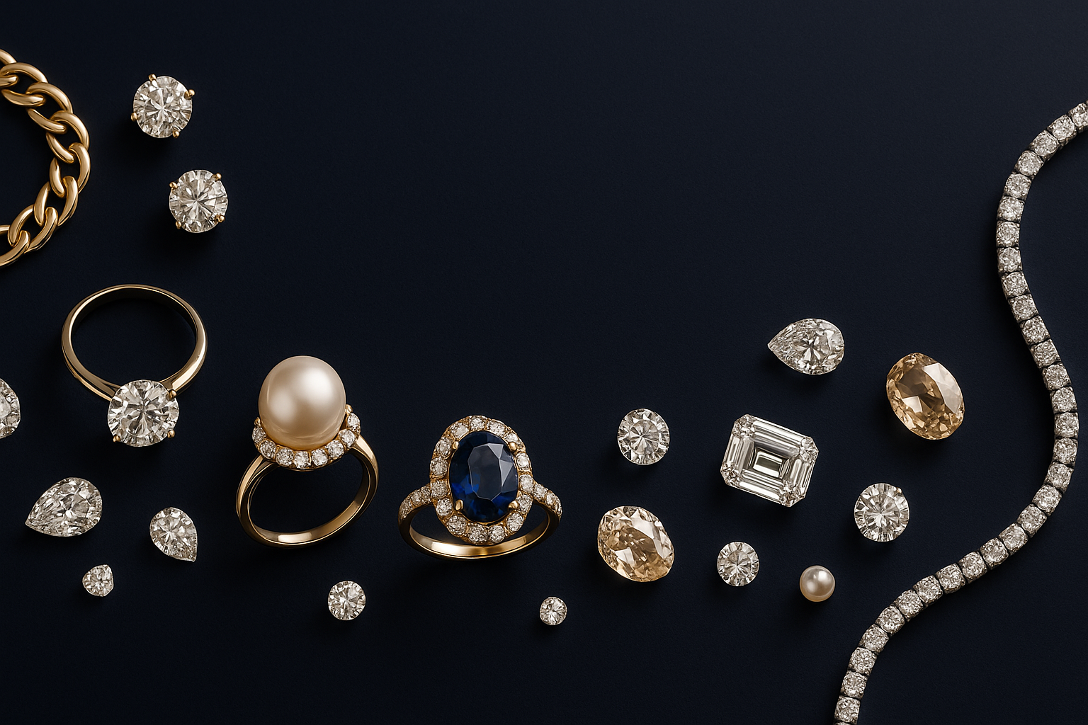 Image for the banner of Jewelery website for desktop, elegant and classy